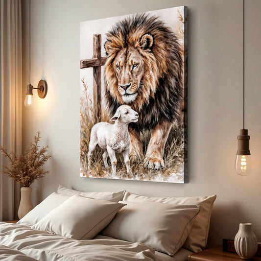 Lion And Sheep Faith Wall Art II
