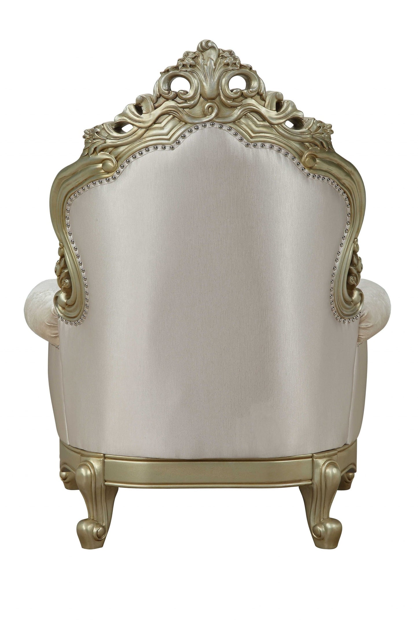 Traditional White Upholstered Accent Chair with Tufted Back