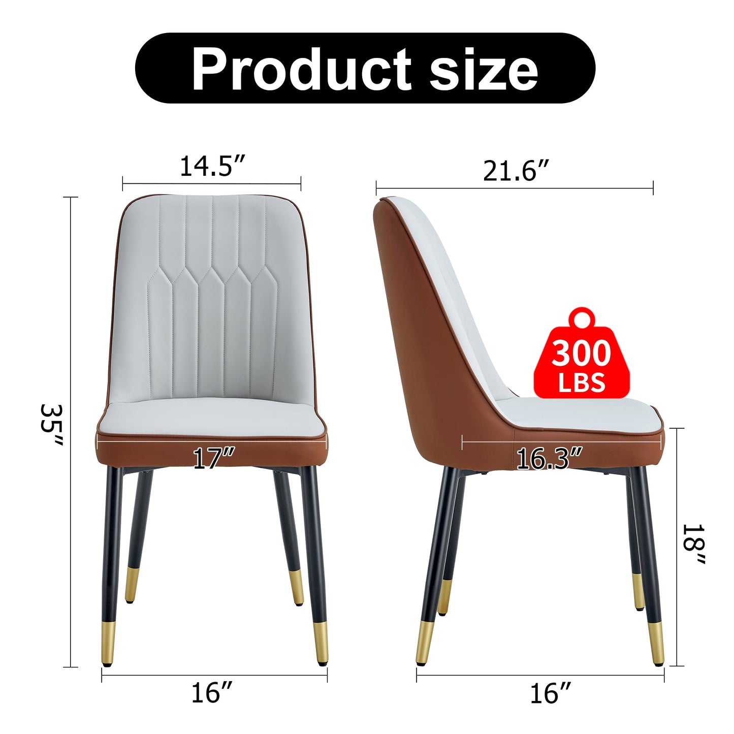 Modern Light Gray and Brown Dining and Living Room Chairs with PU