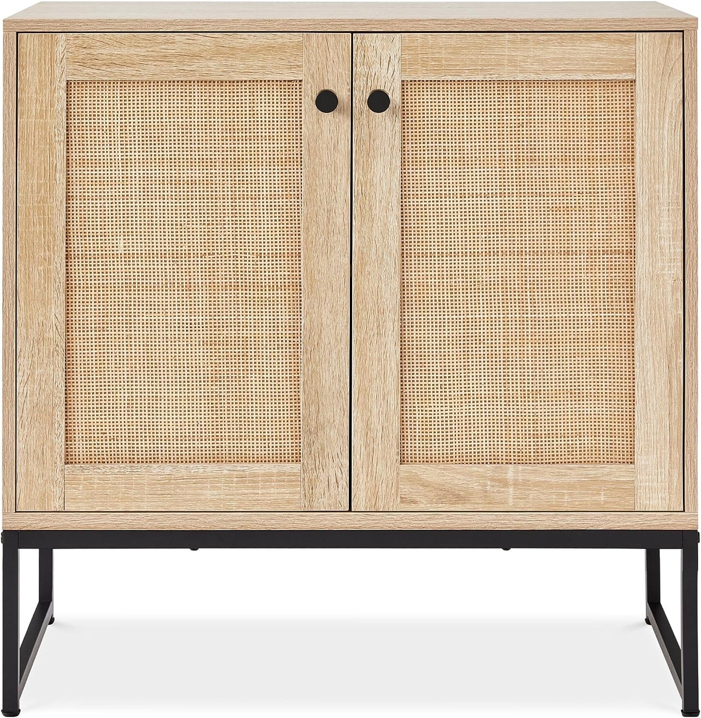 2-Door Rattan Storage Cabinet, Accent Furniture, Multifunctional