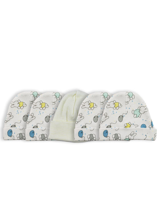 Bambini 100% Cotton Baby Cap (Pack of 5) Newborn Hat Set