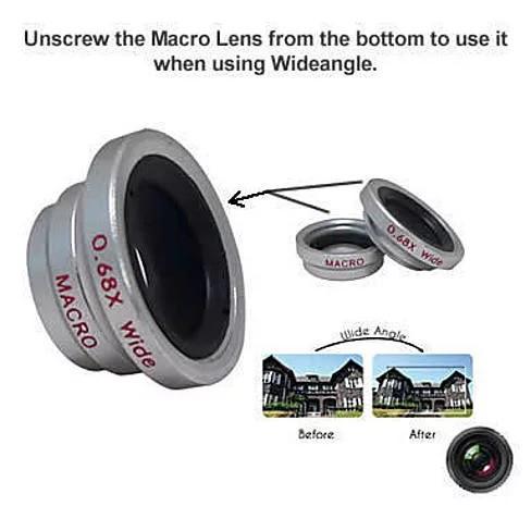 3-in-1 Universal Clip on Smartphone Camera Lens silver