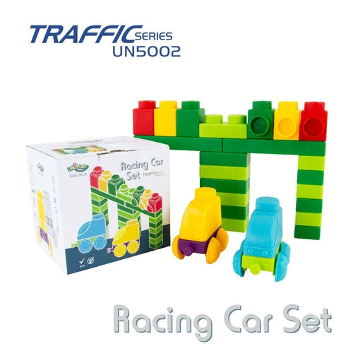 Uniplay Soft Building Blocks - Traffic Series - Racing Race Car Set