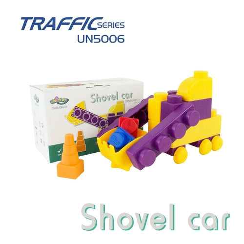 Uniplay Soft Building Blocks - Traffic - Shovel Car Series