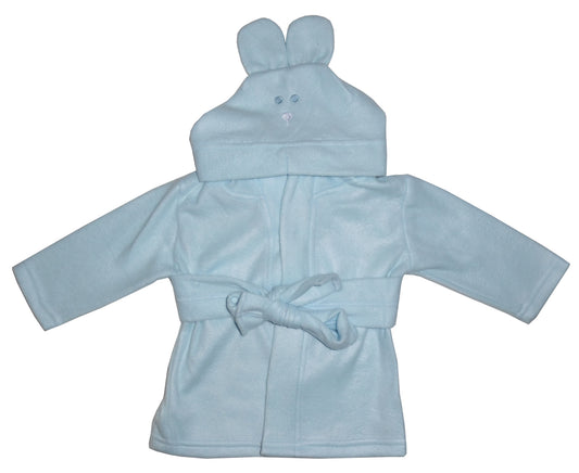 Fleece Robe With Bunny Ears Hoodie Blue - Size Newborn