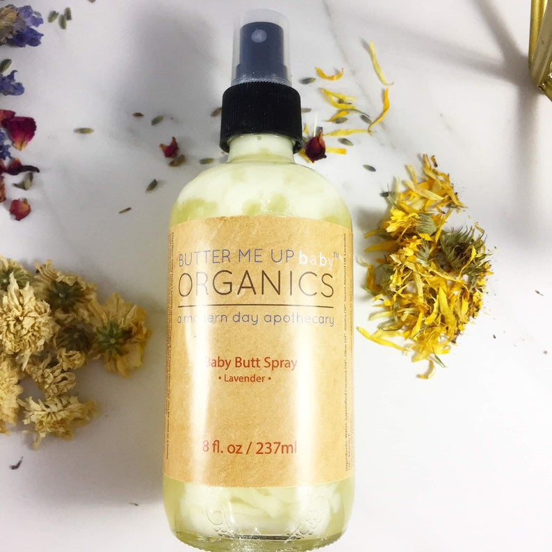 Organic Baby Butt Spray Travel Size - Vegan and Cruelty Free - Cleanse and refresh during diaper change