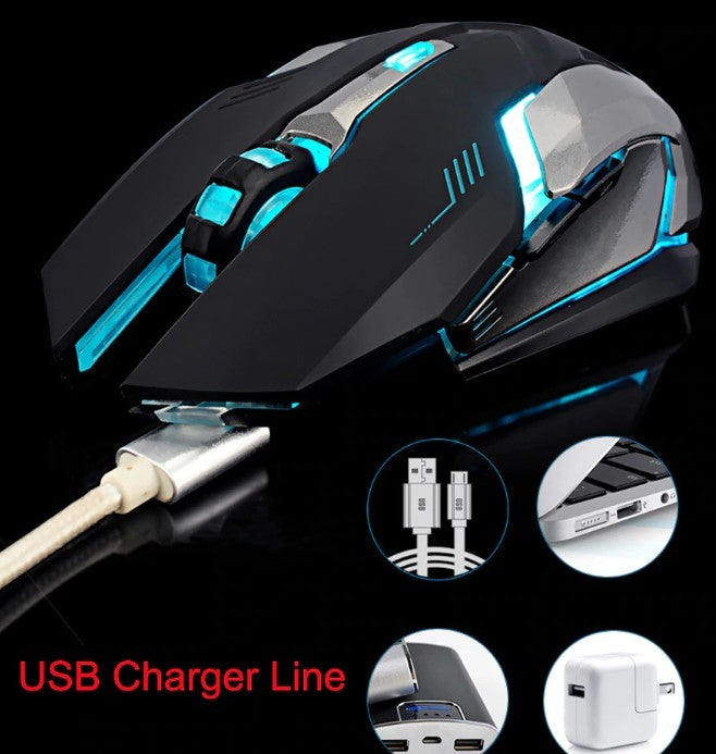 Ninja Dragon Stealth 7 Wireless, Rechargeable, Silent LED Gaming USB Ergonomic Mouse X7