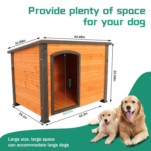 45" Dog House Outdoor and indoor wooden kennel