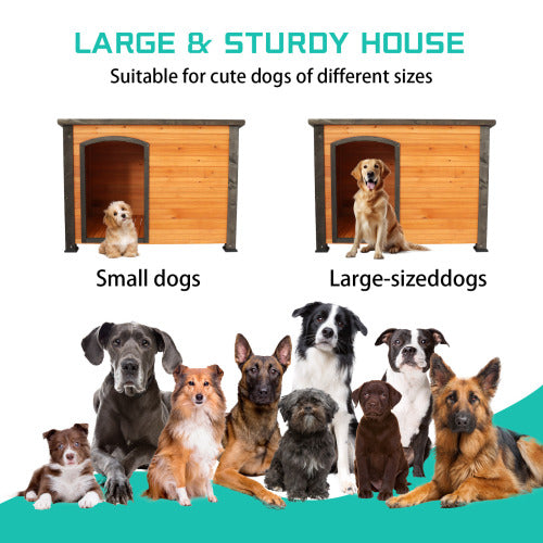 45" Dog House Outdoor and indoor wooden kennel