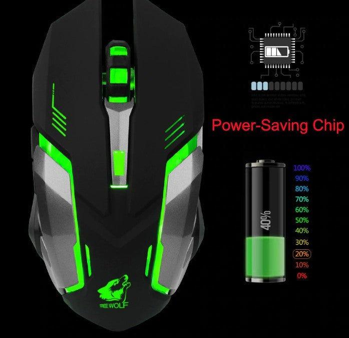 Ninja Dragon Stealth 7 Wireless, Rechargeable, Silent LED Gaming USB Ergonomic Mouse X7
