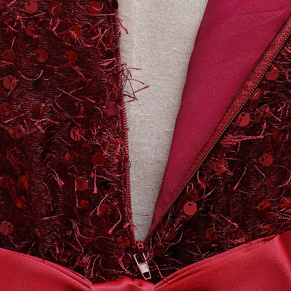 Toddler and Girls Sequins Patched Pattern Floral Tutu Princess Starry Sky