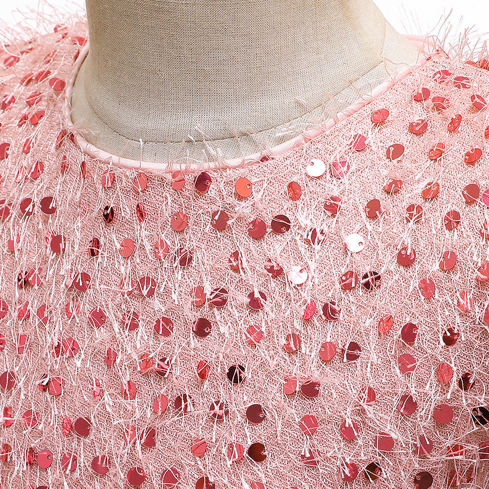 Toddler and Girls Sequins Patched Pattern Floral Tutu Princess Starry Sky