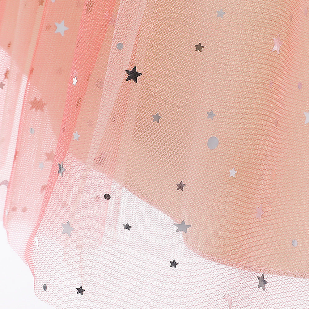 Toddler and Girls Sequins Patched Pattern Floral Tutu Princess Starry Sky