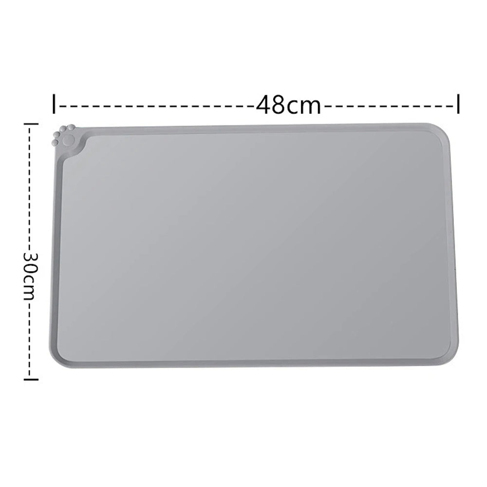 Silicone Waterproof  Cat Dog Feeding Mat - Gray/Grey