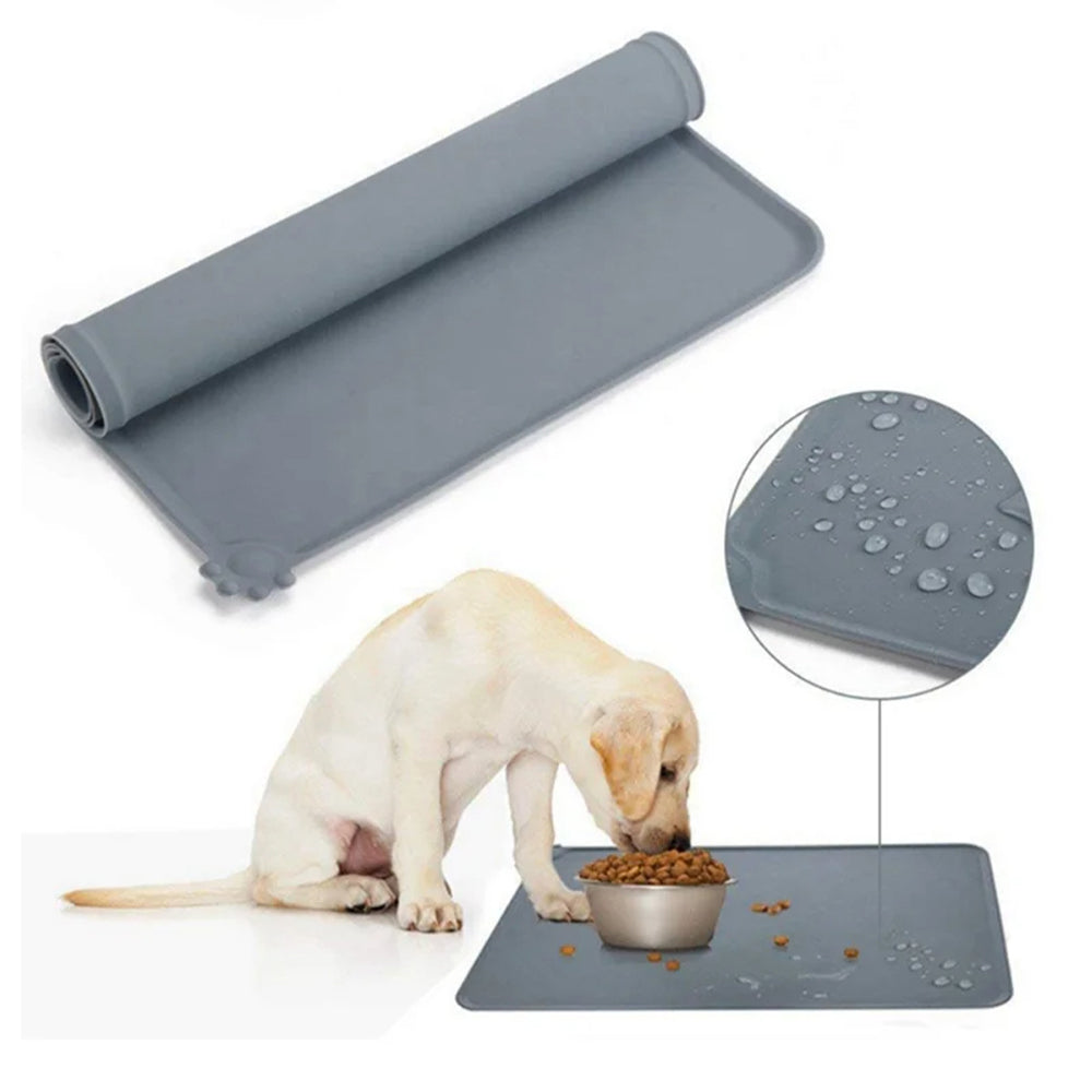 Waterproof Dog Feeding Mat - gray