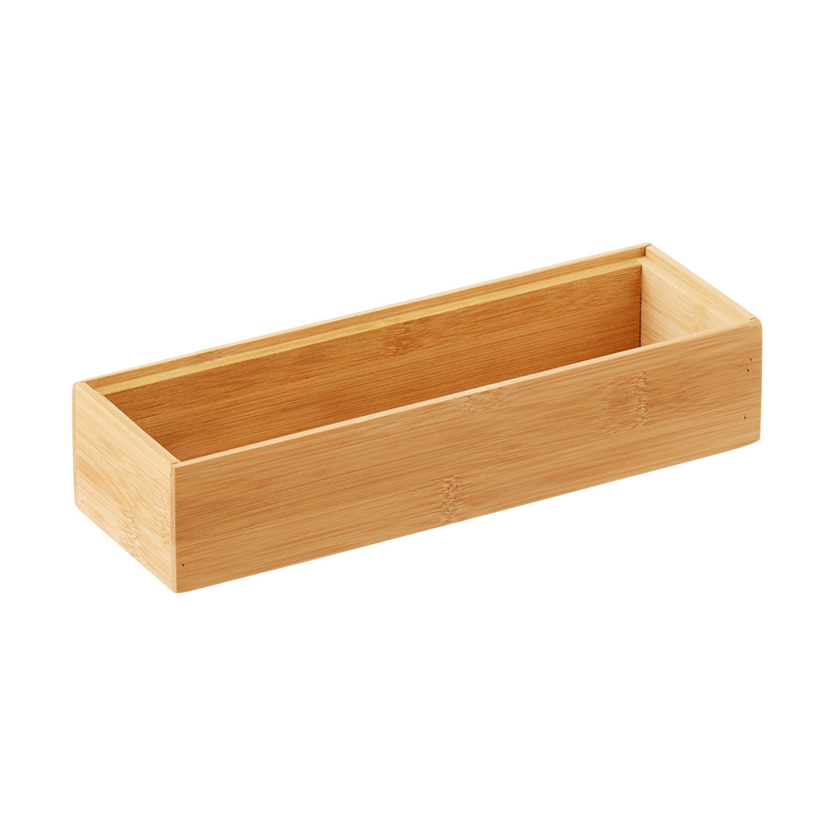 Bamboo Stackable Drawer Organizer system. This sustainable and beautiful solution makes any kitchen drawer look custom-built, with adjustable pieces that fit your exact needs. Various compartments.