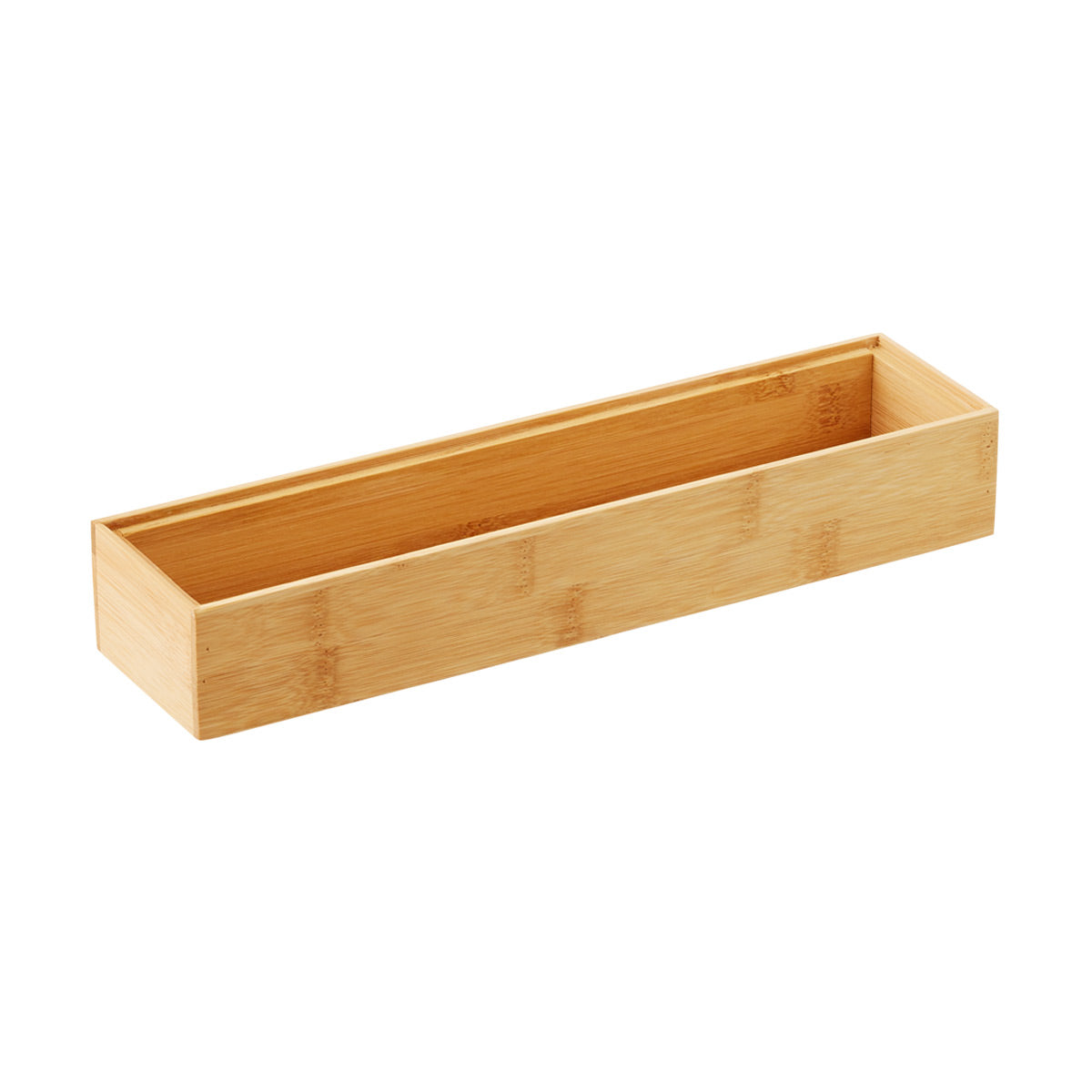 Bamboo Stackable Drawer Organizer system. This sustainable and beautiful solution makes any kitchen drawer look custom-built, with adjustable pieces that fit your exact needs.