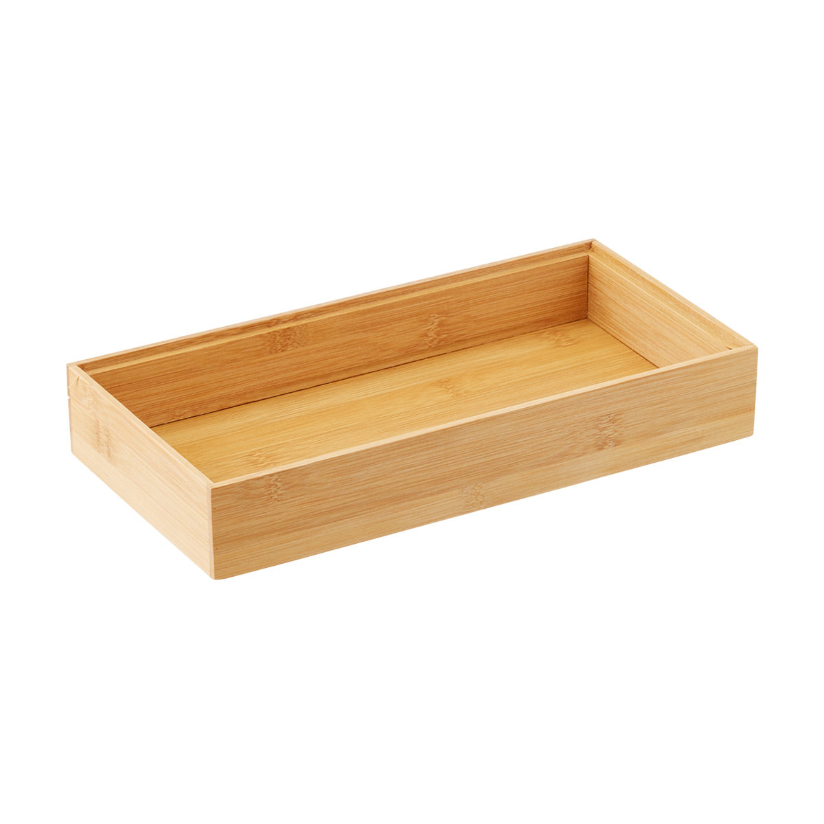 Bamboo Stackable Drawer Organizer system. This sustainable and beautiful solution makes any kitchen drawer look custom-built, with adjustable pieces that fit your exact needs.