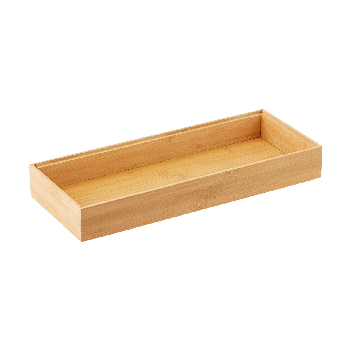 Wooden tray on a white background