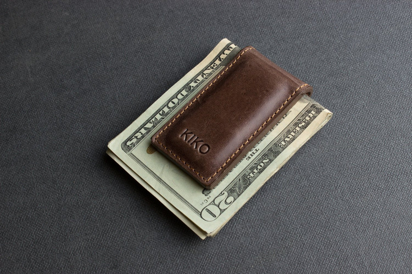 Compact Magnetic Money Clip - Cowhide