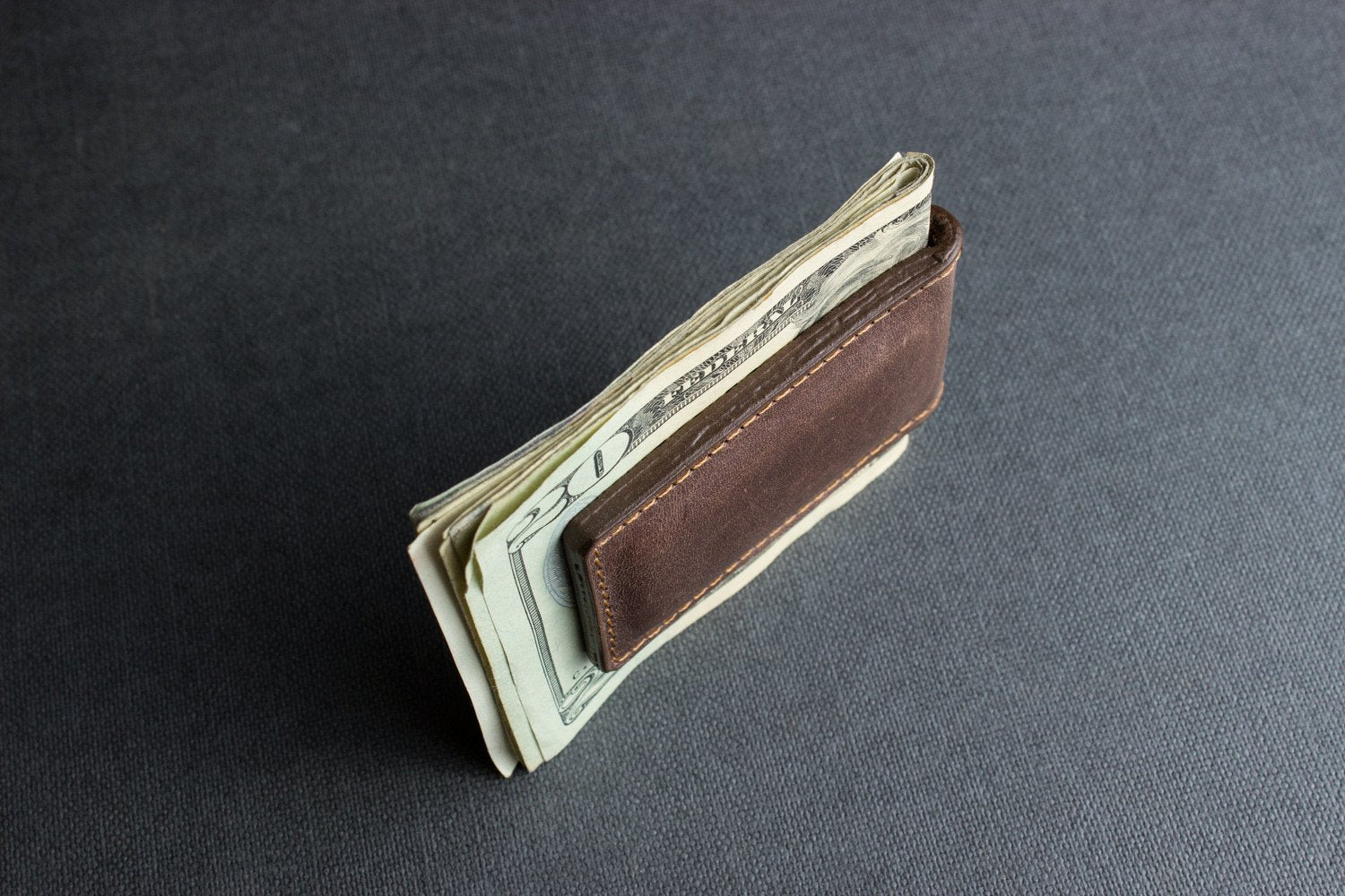 Compact Magnetic Money Clip - Cowhide