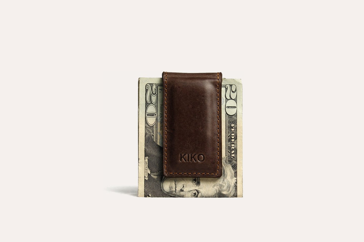 Compact Magnetic Money Clip - Cowhide