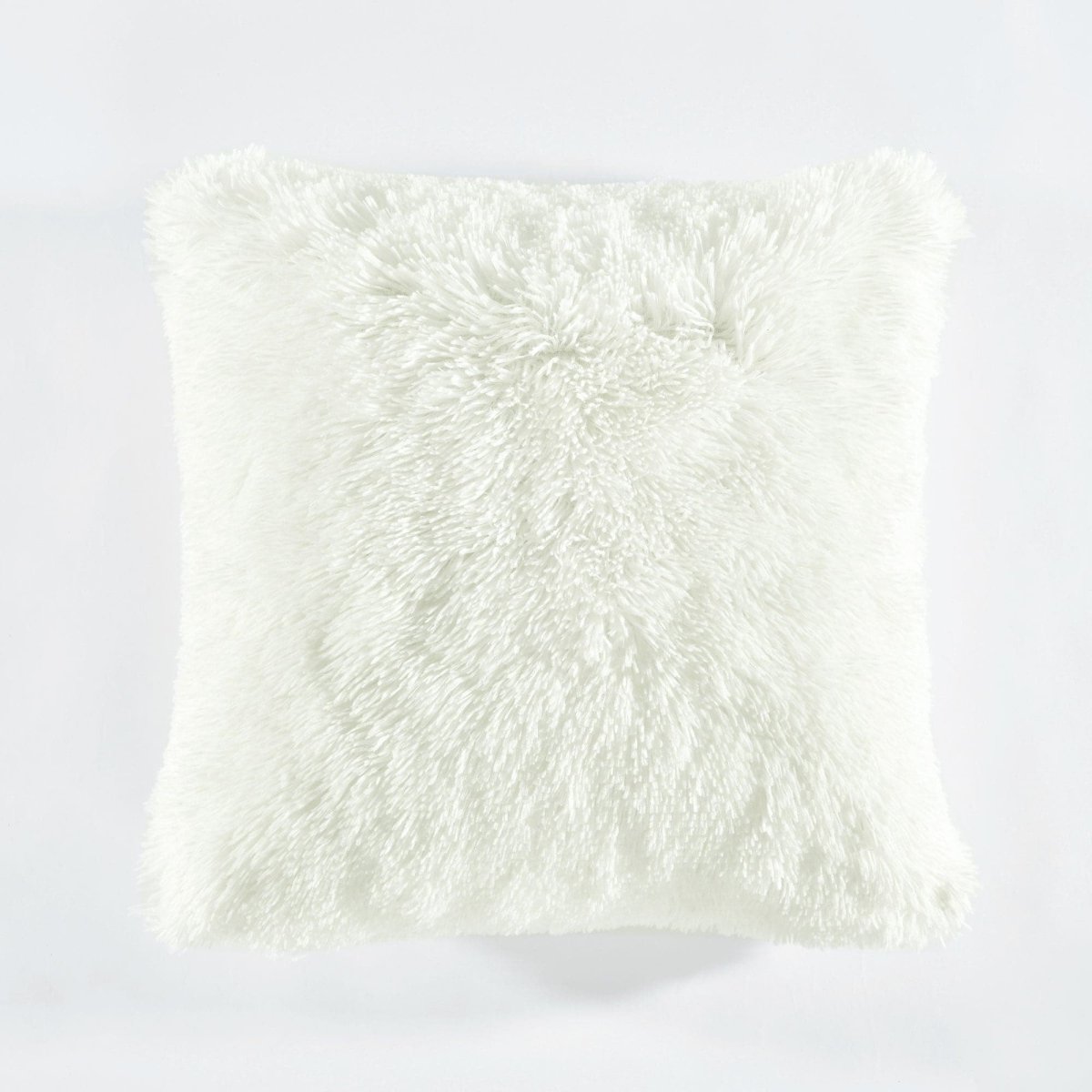 Luxurious Emma faux fur decorative pillow cover by LushDecor. Soft, elegant throw pillow perfect for sofas and beds. White