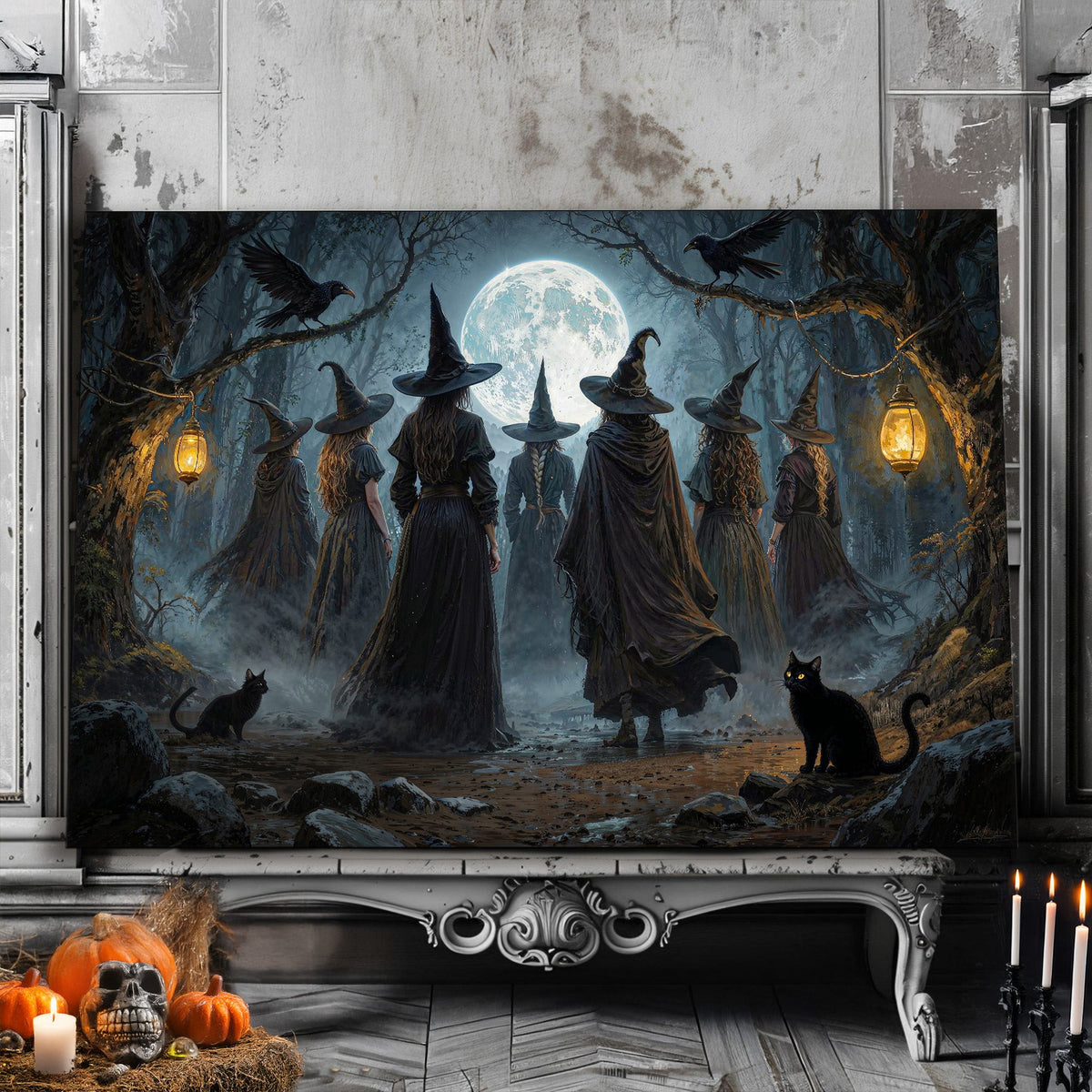 Coven of Witches Halloween Wall Art