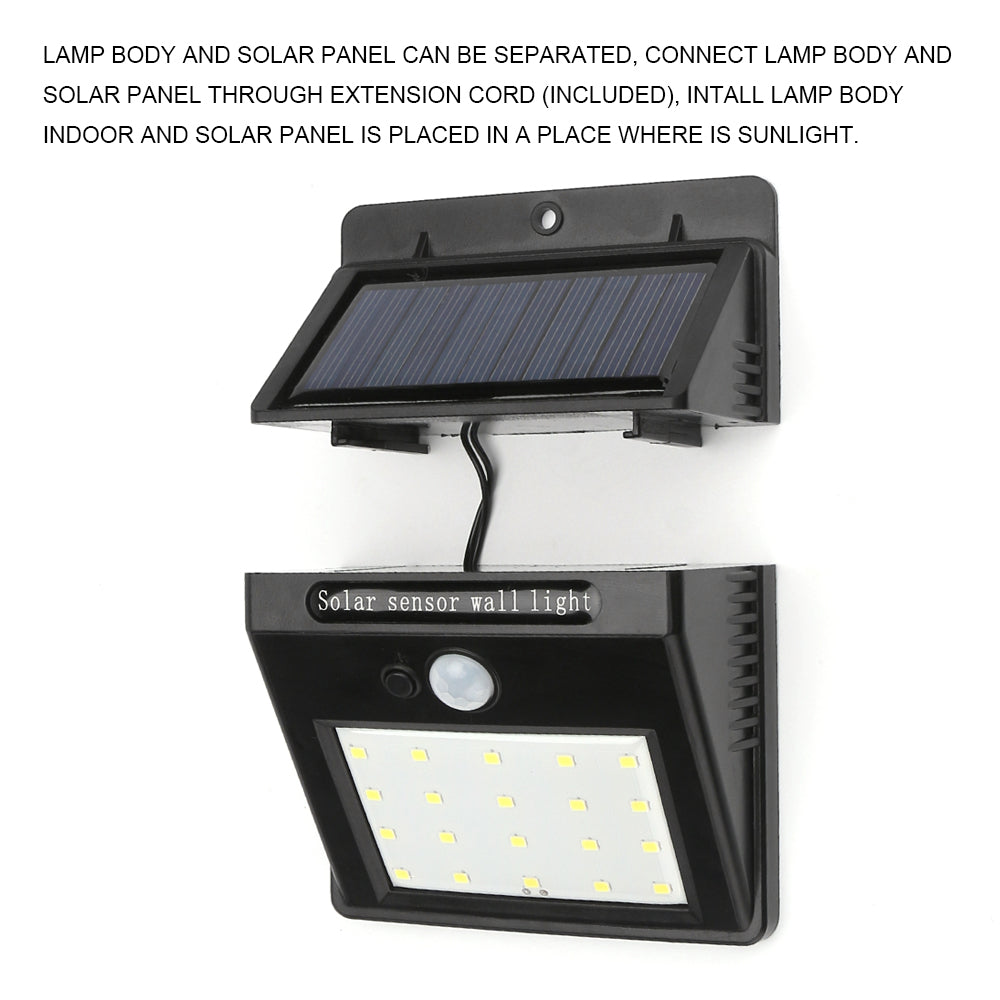 Wall Mount 20 LED Motion Sensor Solar Lights_2