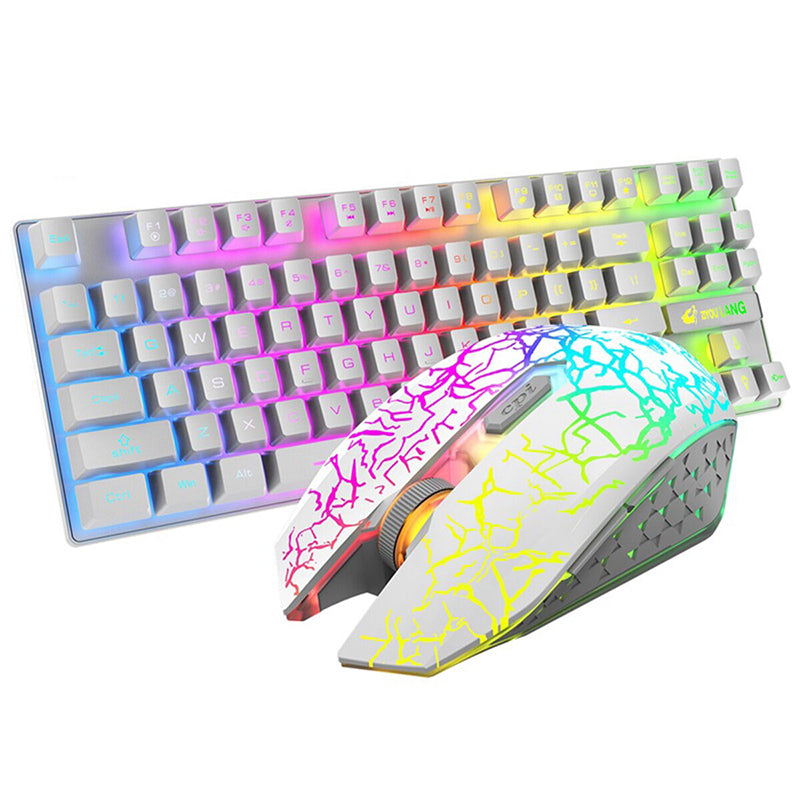 87 Keys RGB Lighting Wireless Mechanical Gaming Keyboard and Mouse Set_2