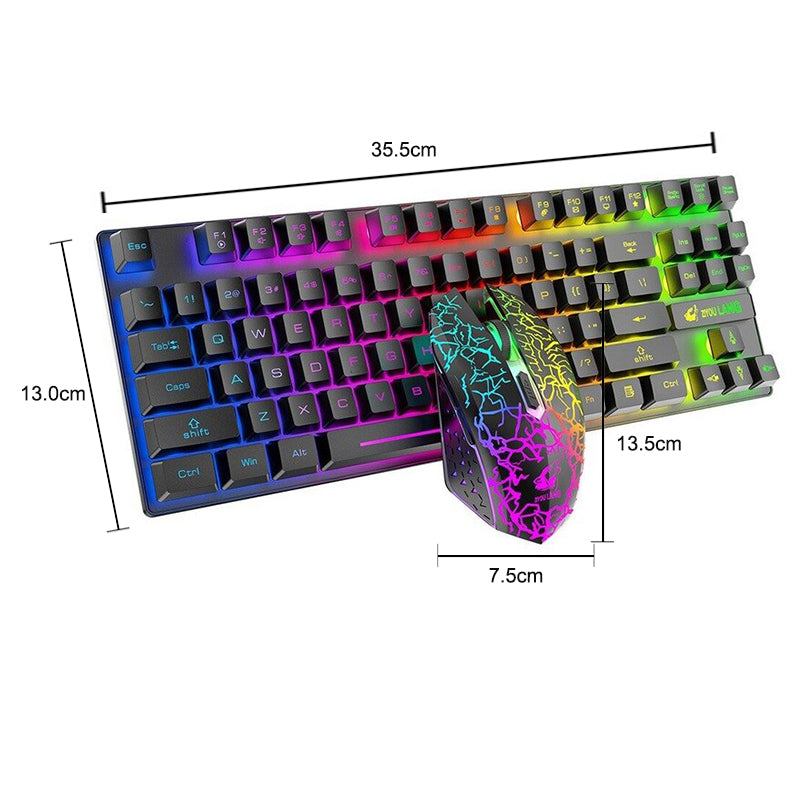 87 Keys RGB Lighting Wireless Mechanical Gaming Keyboard and Mouse Set_4