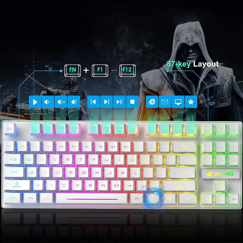 87 Keys RGB Lighting Wireless Mechanical Gaming Keyboard and Mouse Set_7