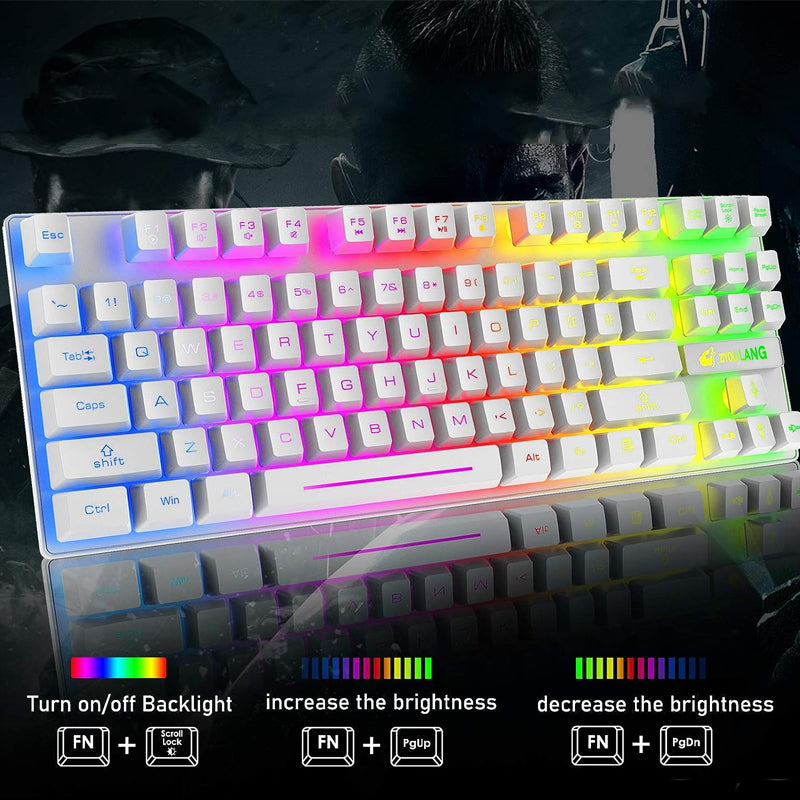 87 Keys RGB Lighting Wireless Mechanical Gaming Keyboard and Mouse Set_8