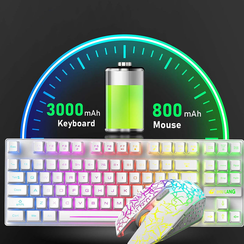 87 Keys RGB Lighting Wireless Mechanical Gaming Keyboard and Mouse Set_9