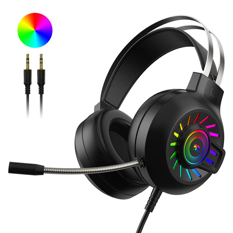 Foldable Wired Gaming Headset with RGB Backlight and Built-in Microphone_0