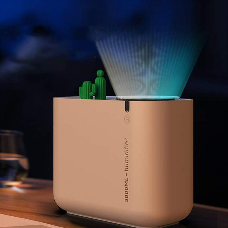 3L Cactus Ultra Sonic Air Humidifier with LED Double Light Mist Sprayer_3