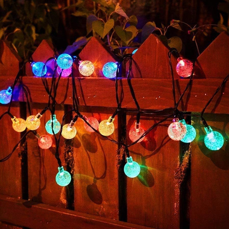 60 LED Outdoor Colorful Globe String Fairy LED Lights- Solar Powered_11