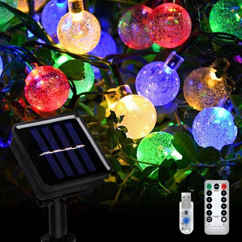 60 LED Outdoor Colorful Globe String Fairy LED Lights- Solar Powered_17