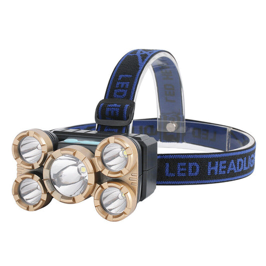 5 LED Headlamp Adjustable Angle with 4 Lighting Modes -USB Rechargeable_0