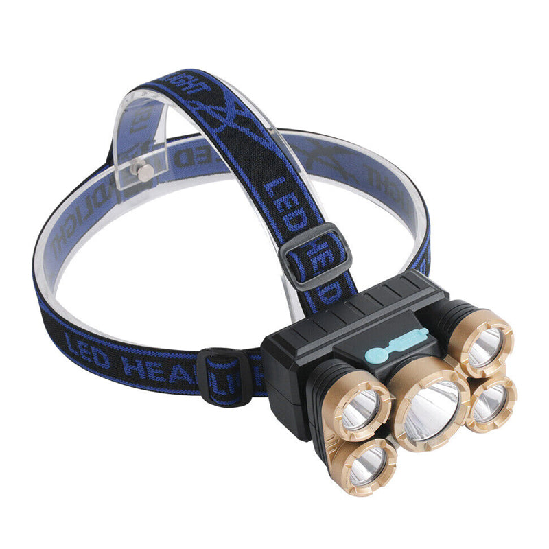 5 LED Headlamp Adjustable Angle with 4 Lighting Modes -USB Rechargeable_3