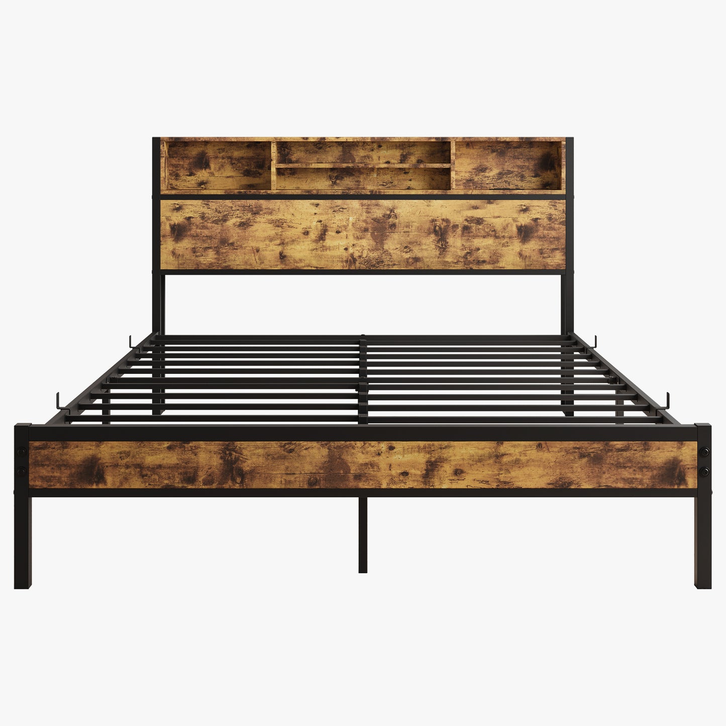 Queen-Sized Quick Assembly Bedframe with Charging Station and Storage_6