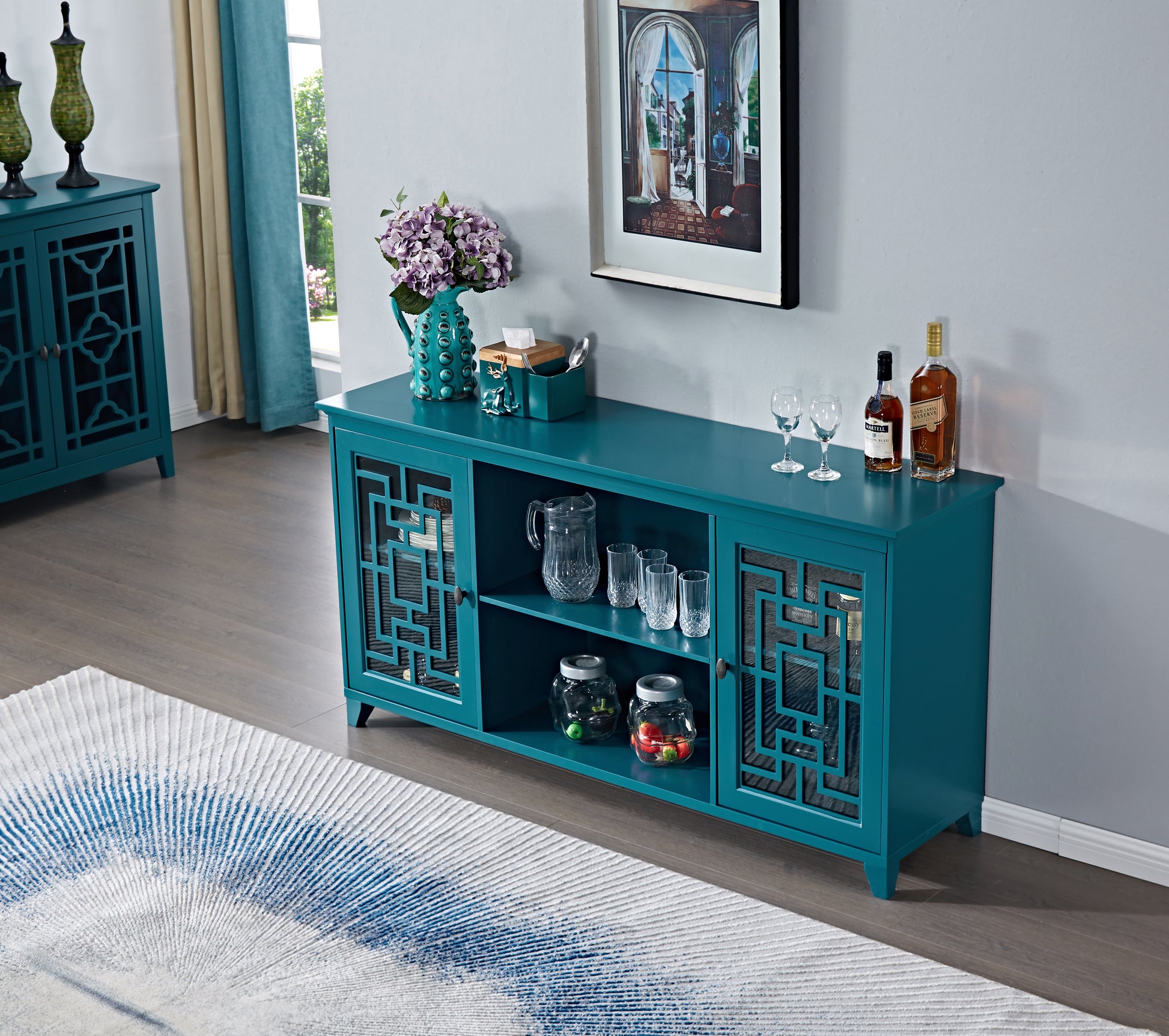 60" Sideboard Buffet Table Storage Cabinet_4