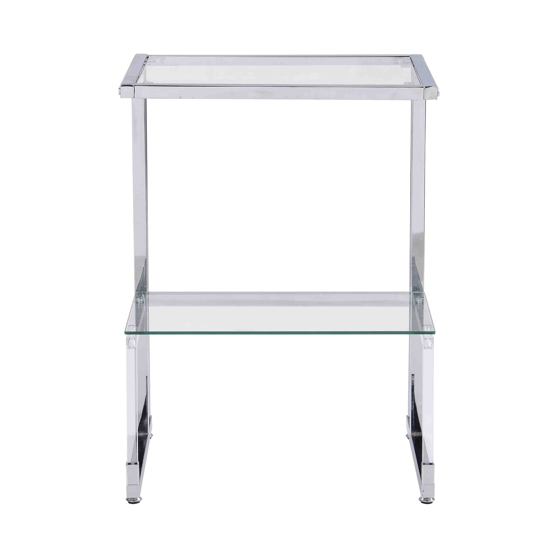 L-Shape 2-Tier Acrylic Glass End Table for Living Room&Bedroom_6