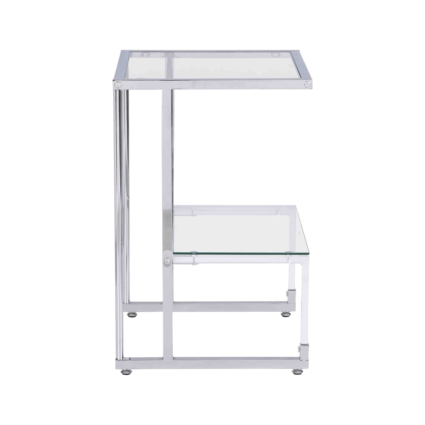 L-Shape 2-Tier Acrylic Glass End Table for Living Room&Bedroom_7