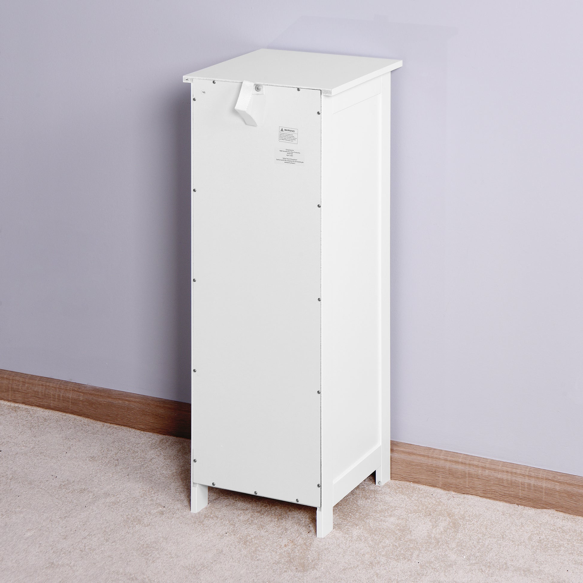 4 Drawers Free Standing Storage Cabinet for Bedroom and Bathroom- White_5