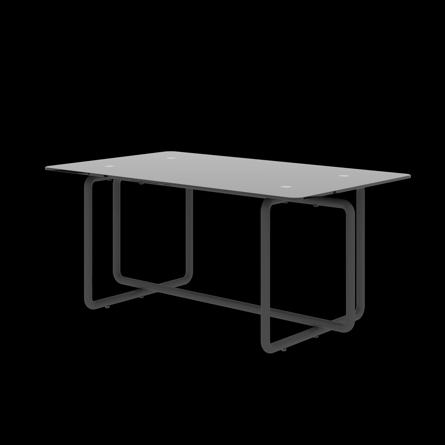 Modern Designed Tempered Glass Tea Table Rectangular Console Center Table- Black_8