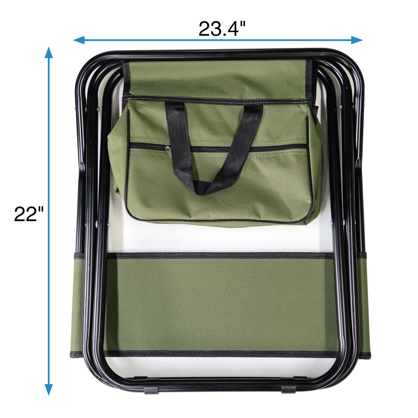 4 pcs Portable Outdoor Camping Fishing Picnic Chairs with Storage Bag- Green_7