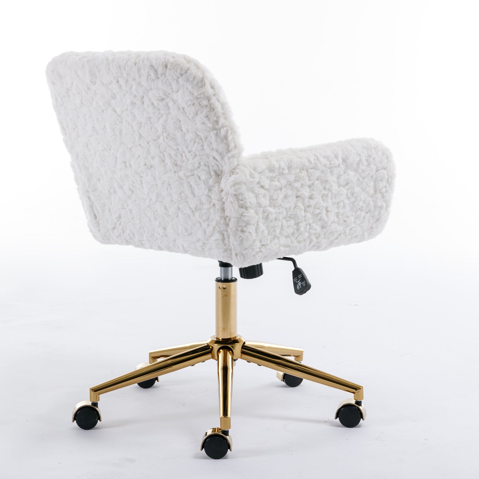 Modern Contemporary Height Adjustable Office Swivel Chair with Gold Legs- Blue_6