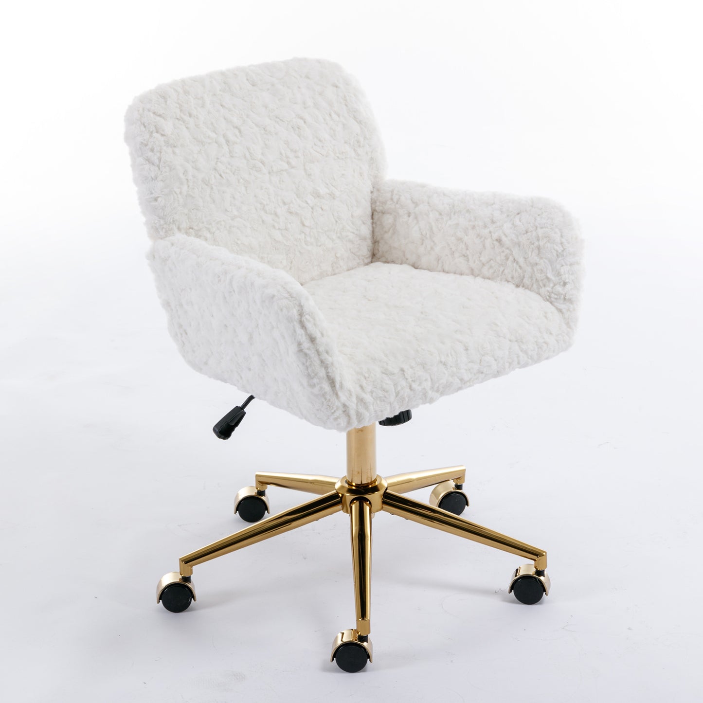 Modern Contemporary Height Adjustable Office Swivel Chair with Gold Legs- Blue_4