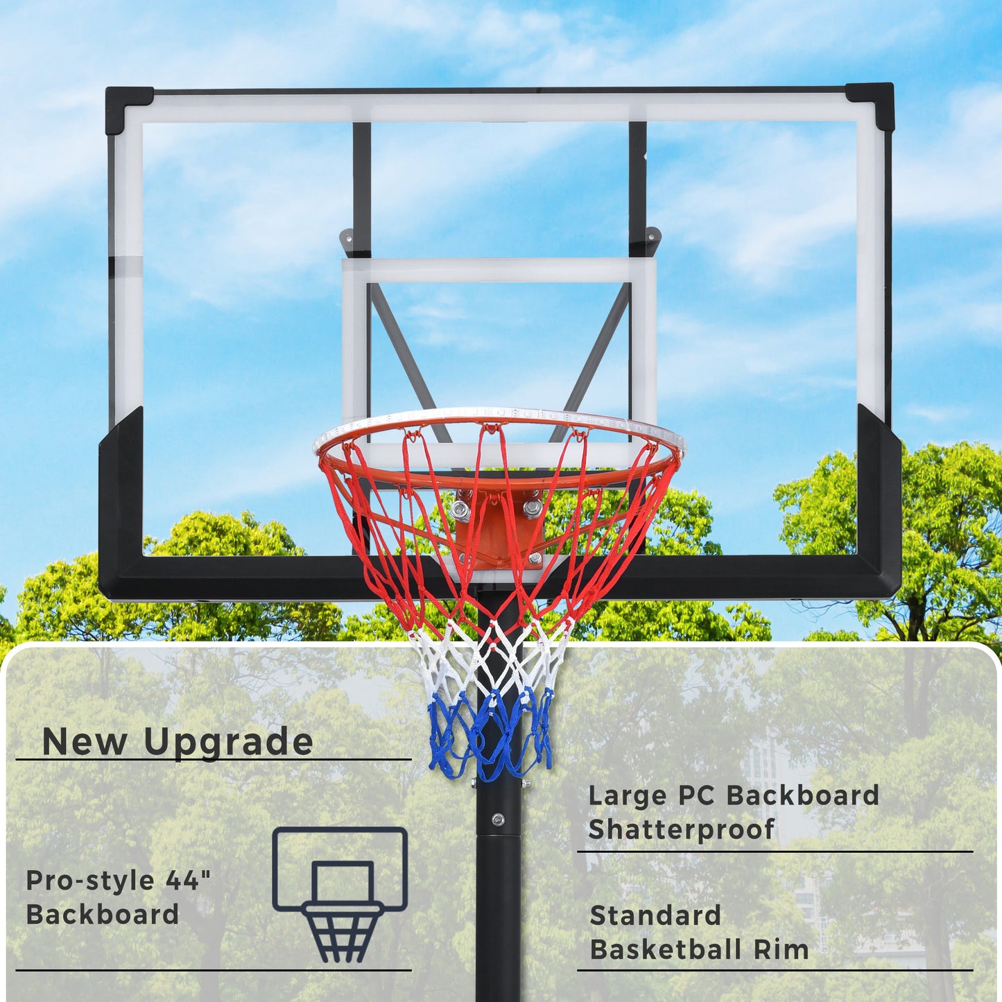 Height Adjustable Waterproof Portable Basketball Hoop System with Colorful Lights_25